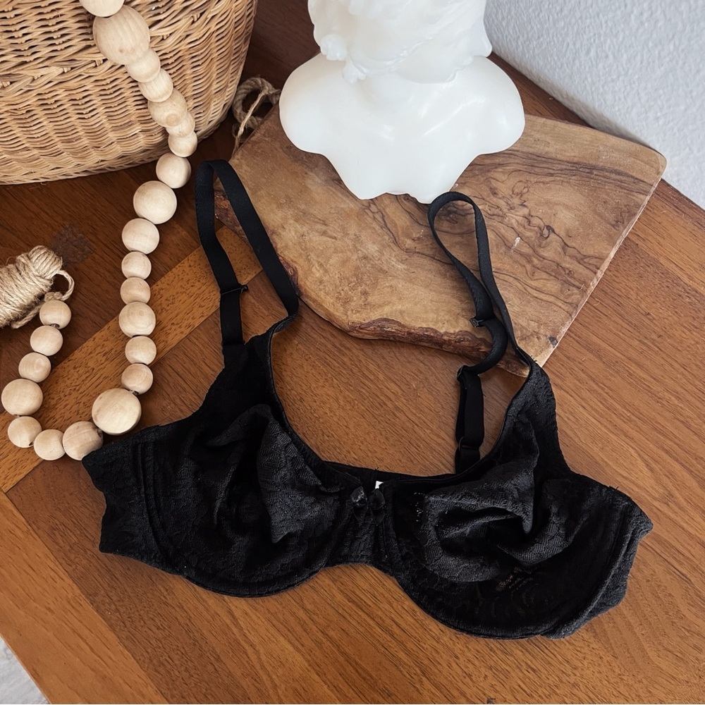 PETITE LACE BLACK UNDERWIRE BRALETTE #0337
